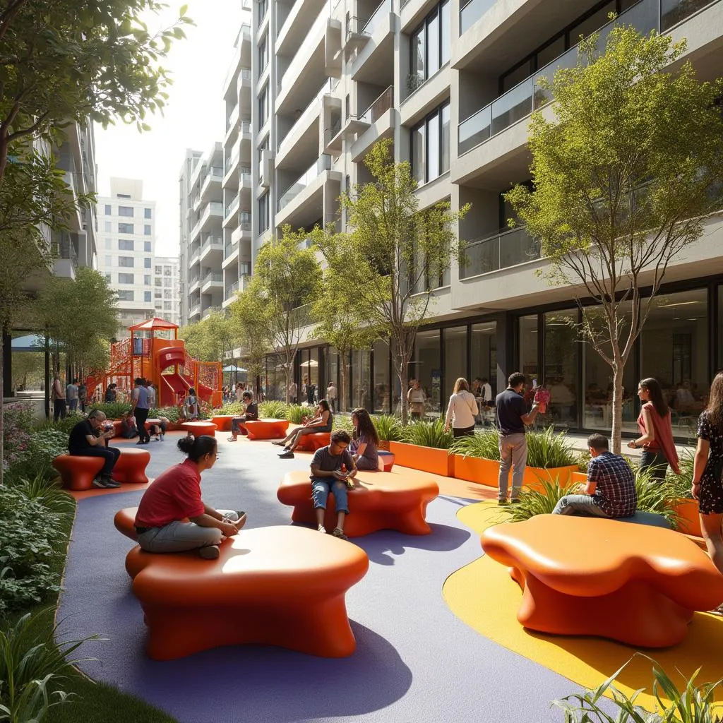 Espacio comunitario en proyecto inmobiliario